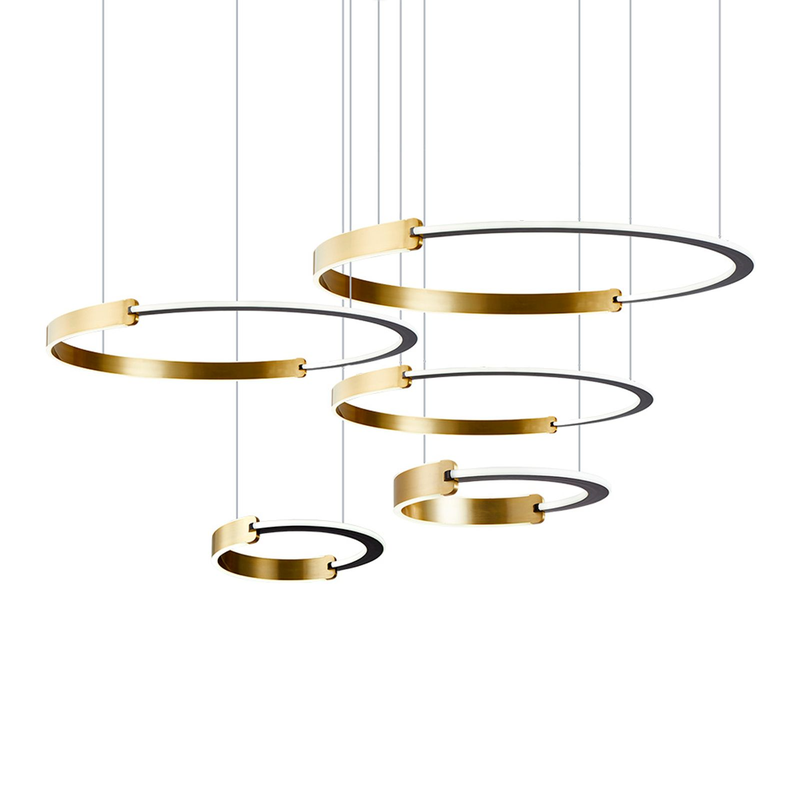 Lustre Pendente Nordecor Uoli 2575 5 Módulos C/5M Led Preto